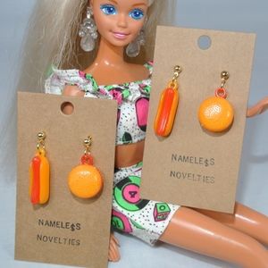 Hamburger Hotdog Vintage Gumball Earrings